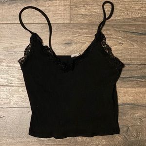 Black lace trim tank